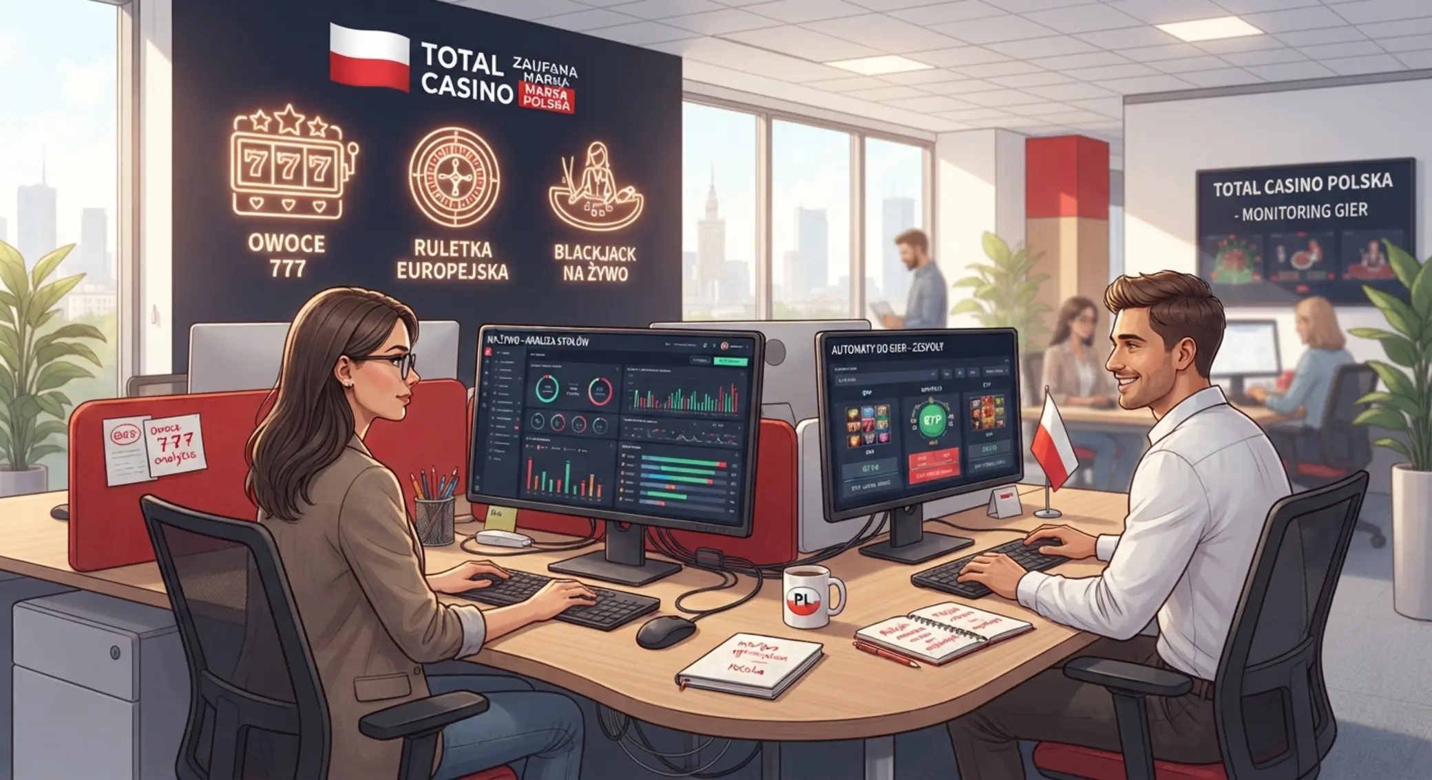 Zespół analizujący oferty polskiego casino online
