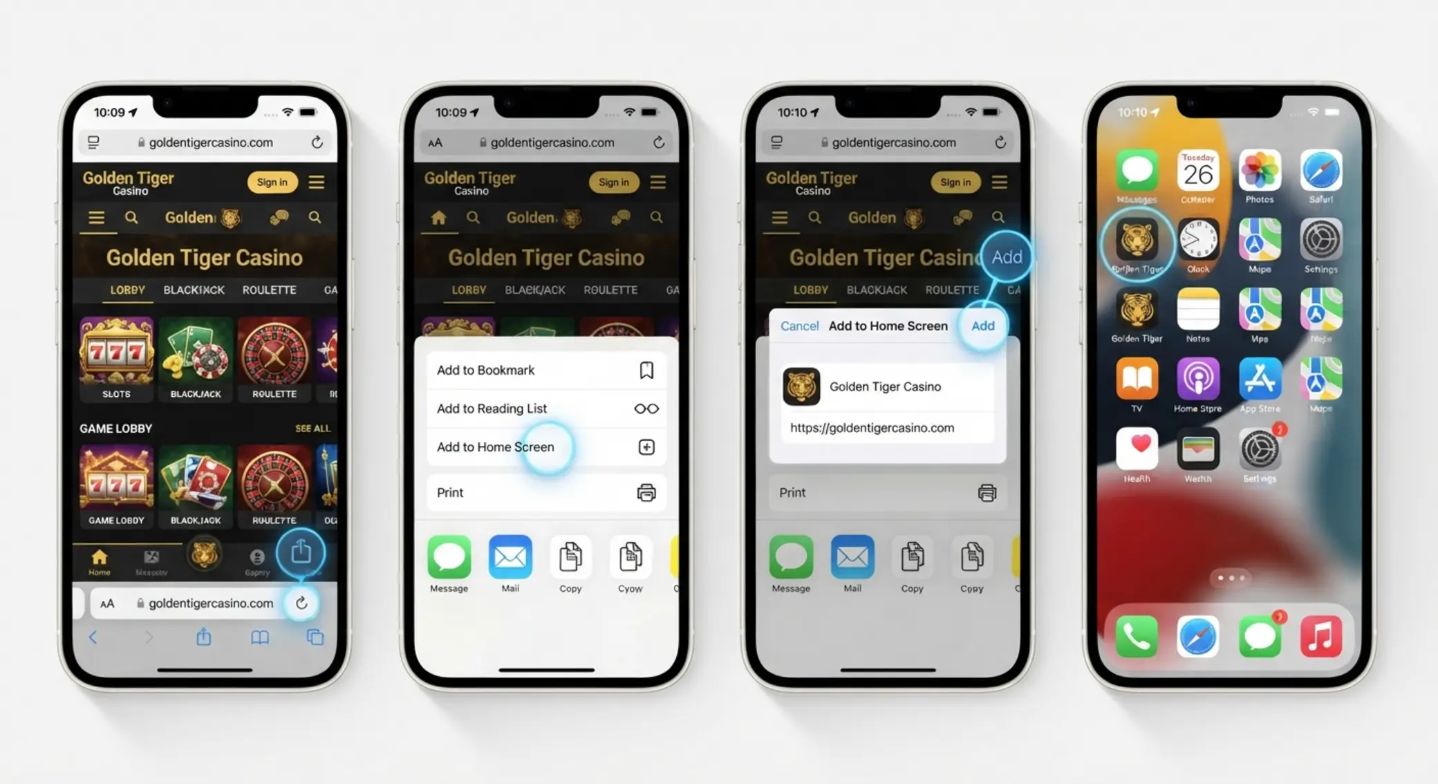 Dodawanie kasyna PWA do ekranu głównego iPhone’a