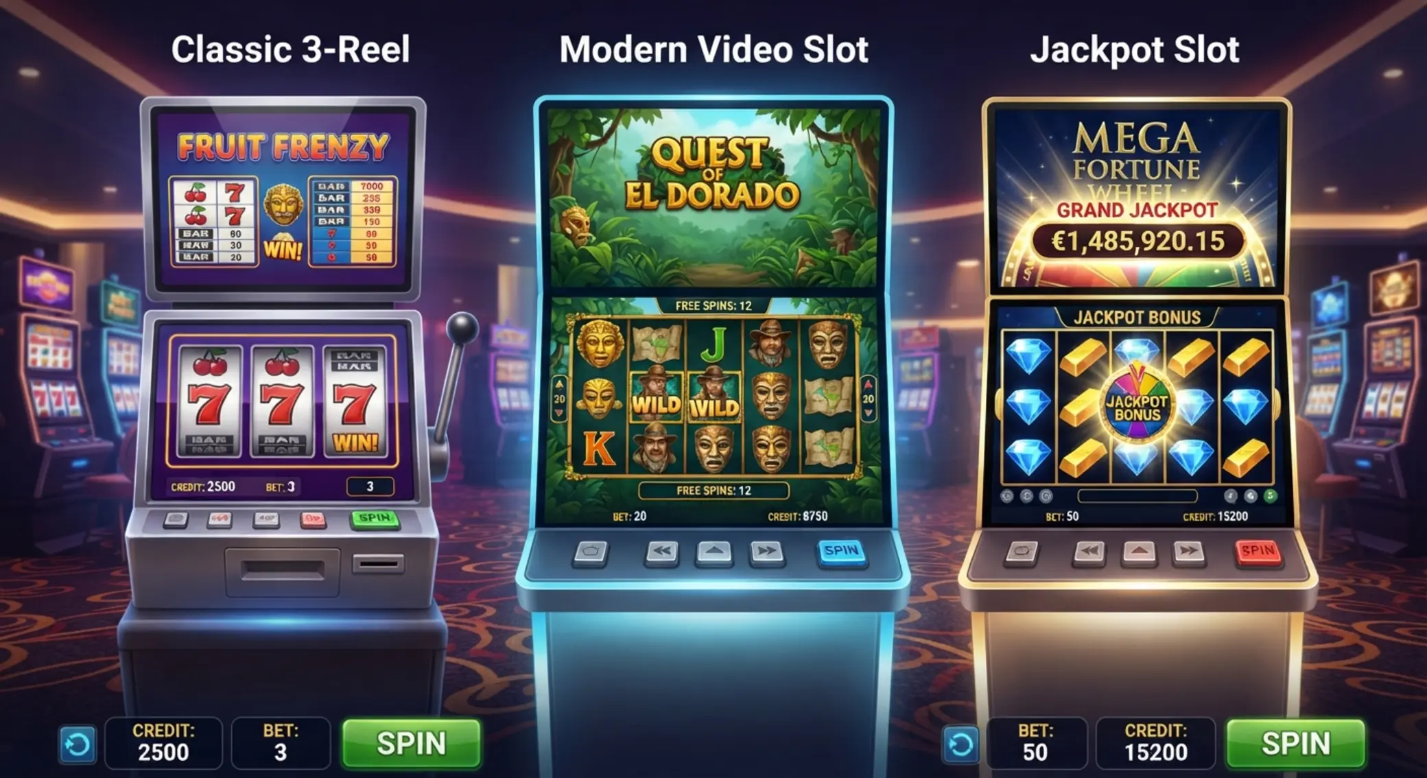 Typy automatów online na pieniądze Różne typy automatów online: klasyczny, video slot i jackpot