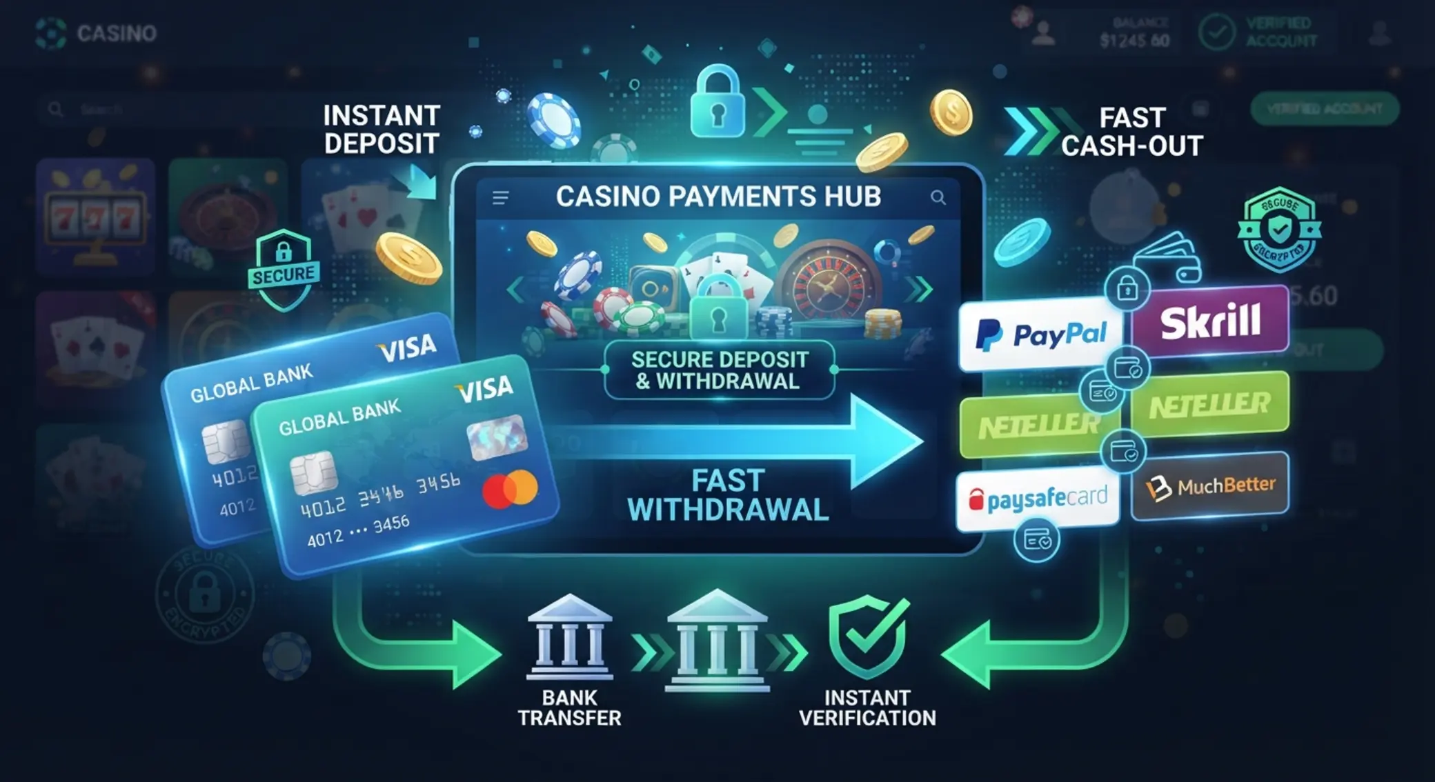 Metody płatności i wypłaty w kasynie online