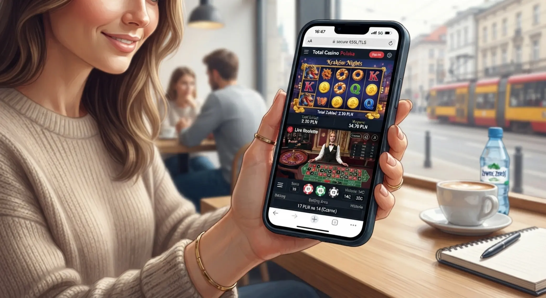 Gra w kasynie online na smartfonie