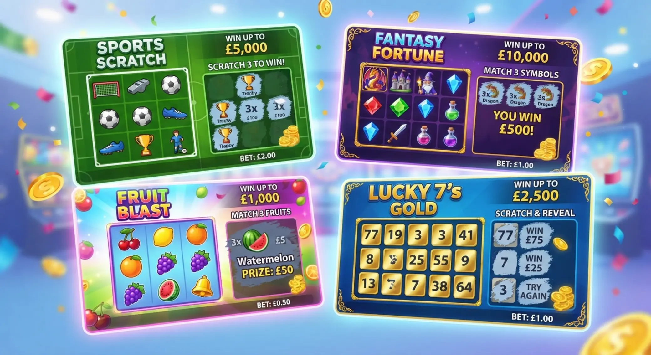 Różne motywy zdrapek online